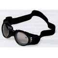 Black Rubber Frame Goggles w/ Shock Absorbent Guard & Clear Lenses